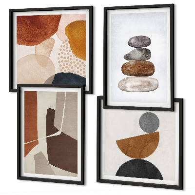 Composizione di 4 quadri Decorazioni astratte dipinte