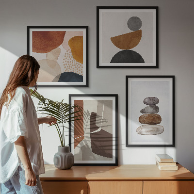 Composizione di 4 quadri Decorazioni astratte dipinte