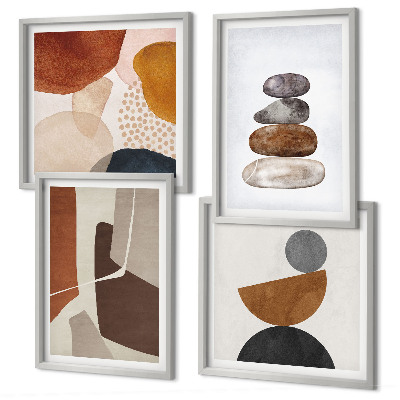 Composizione di 4 quadri Decorazioni astratte dipinte