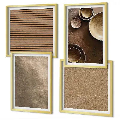 Composizione di 4 quadri con soggetto strutture moderne in pietra
