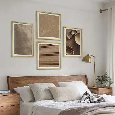 Composizione di 4 quadri con soggetto strutture moderne in pietra