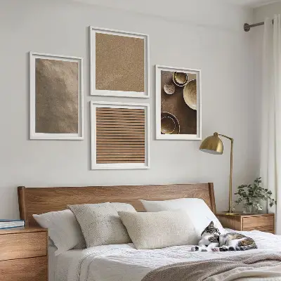 Composizione di 4 quadri con soggetto strutture moderne in pietra