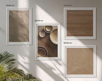 Composizione di 4 quadri con soggetto strutture moderne in pietra