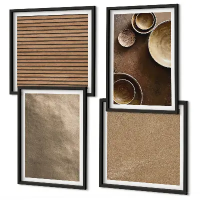 Composizione di 4 quadri con soggetto strutture moderne in pietra
