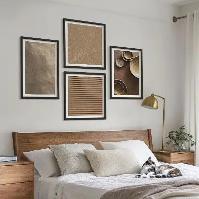Composizione di 4 quadri con soggetto strutture moderne in pietra