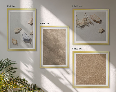 Composizione di 4 quadri Pietre da spiaggia, strutture naturali