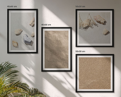 Composizione di 4 quadri Pietre da spiaggia, strutture naturali