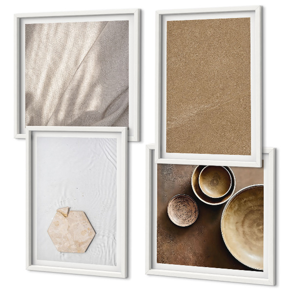 Polittico con cornice Texture calde e minimaliste