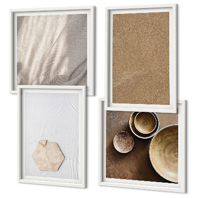 Polittico con cornice Texture calde e minimaliste