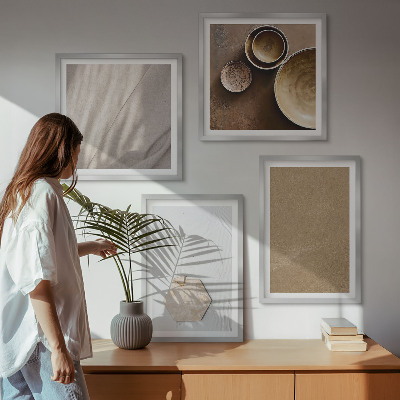 Polittico con cornice Texture calde e minimaliste