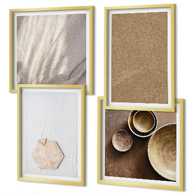 Polittico con cornice Texture calde e minimaliste
