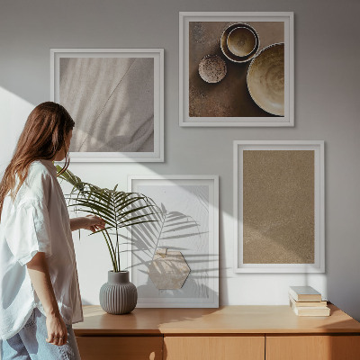 Polittico con cornice Texture calde e minimaliste