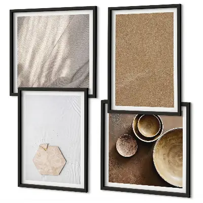 Polittico con cornice con texture calde e minimaliste