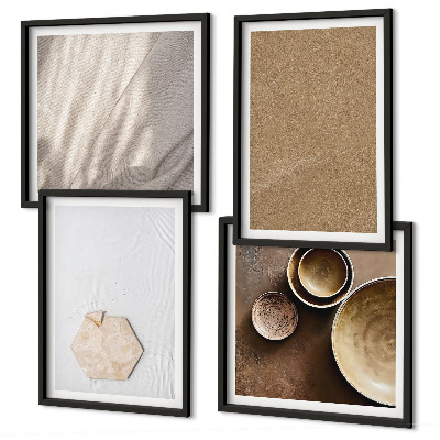 Polittico con cornice Texture calde e minimaliste
