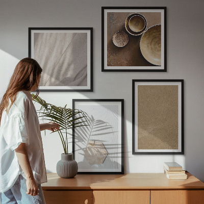 Polittico con cornice Texture calde e minimaliste