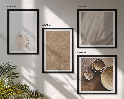 Polittico con cornice Texture calde e minimaliste