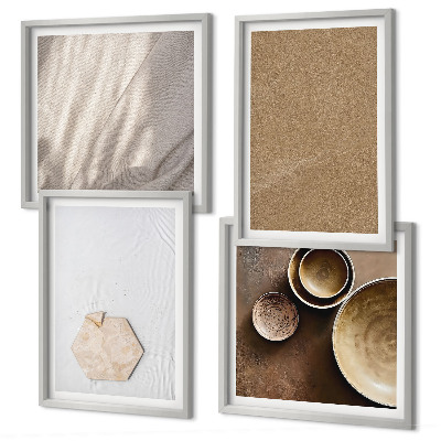 Polittico con cornice Texture calde e minimaliste