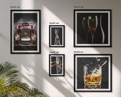 Set di quadri incorniciati Eleganti temi retrò per auto e bevande