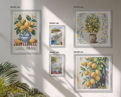 Set di quadri incorniciati agrumi in stile mediterraneo