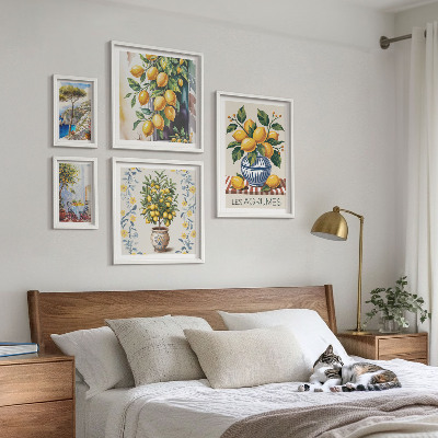Set di quadri incorniciati agrumi in stile mediterraneo