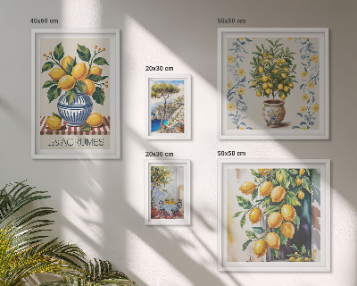 Set di quadri incorniciati agrumi in stile mediterraneo