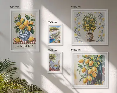 Set di quadri incorniciati con stampa di agrumi in stile mediterraneo
