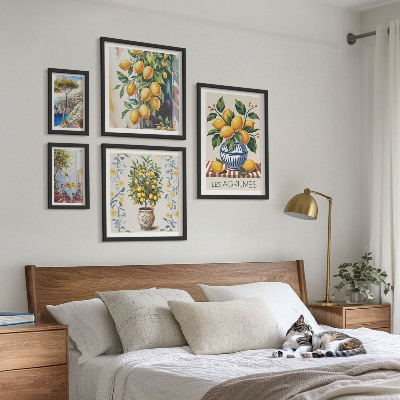 Set di quadri incorniciati agrumi in stile mediterraneo