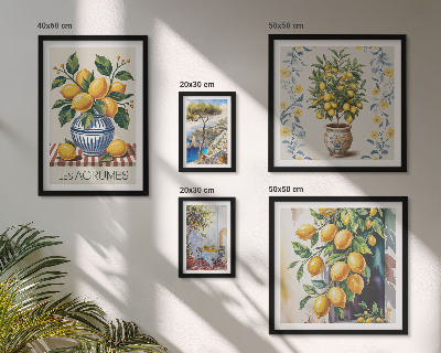 Set di quadri incorniciati agrumi in stile mediterraneo