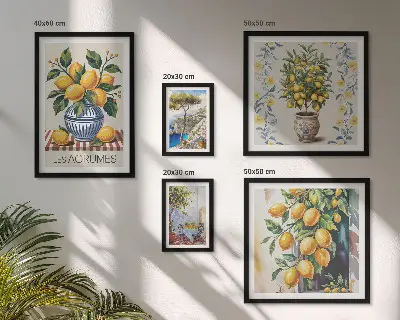 Set di quadri incorniciati con stampa di agrumi in stile mediterraneo