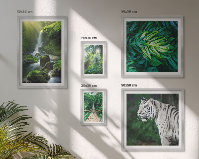 Polittico con cornice paesaggi naturali tropicali