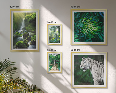 Polittico con cornice paesaggi naturali tropicali