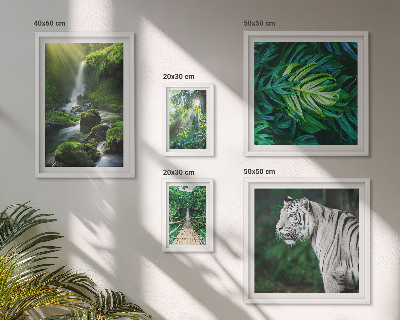 Polittico con cornice paesaggi naturali tropicali