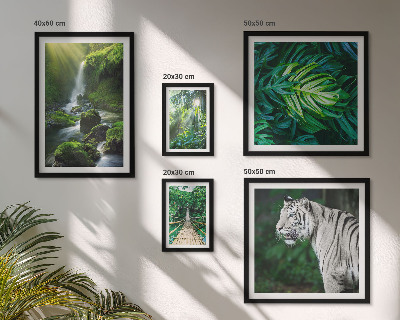 Polittico con cornice paesaggi naturali tropicali