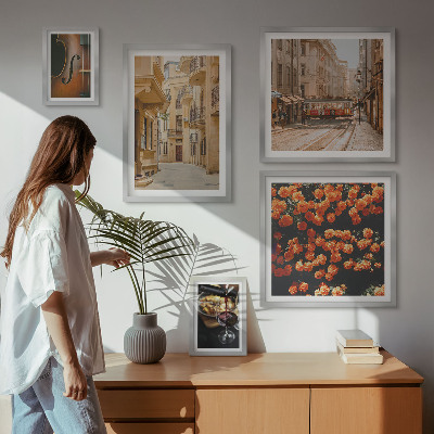 Set di 5 quadri Incantevoli strade di sapori