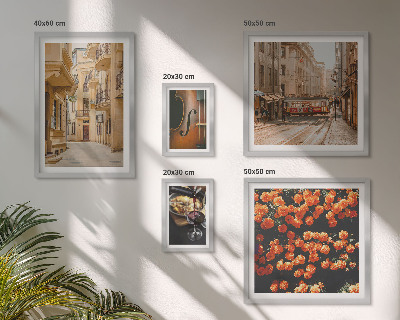 Set di 5 quadri Incantevoli strade di sapori