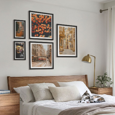 Set di 5 quadri Incantevoli strade di sapori