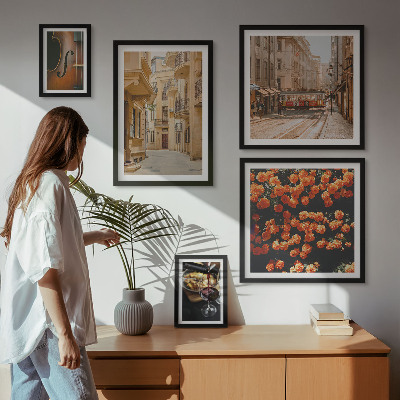 Set di 5 quadri Incantevoli strade di sapori