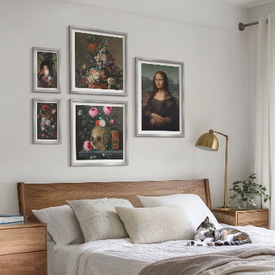 Polittico con cornice Ritratti floreali vintage