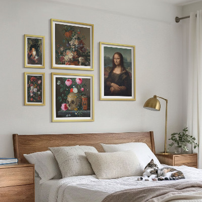 Polittico con cornice Ritratti floreali vintage