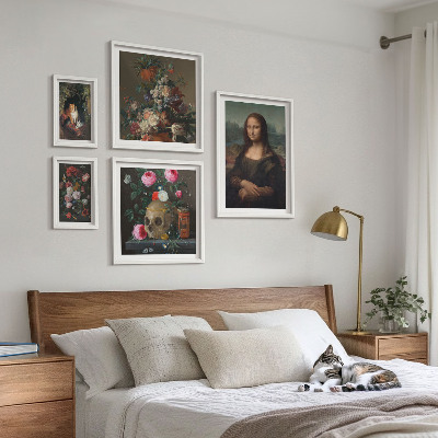 Polittico con cornice Ritratti floreali vintage