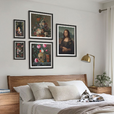 Polittico con cornice Ritratti floreali vintage
