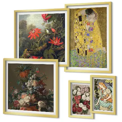 Composizioni artistiche floreali polittico con cornice