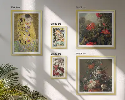 Composizioni artistiche floreali polittico con cornice