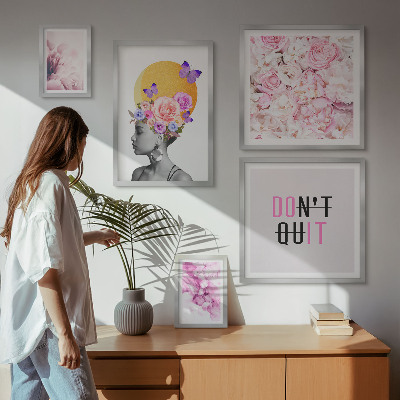 Set di quadri incorniciati Motivi floreali con una donna