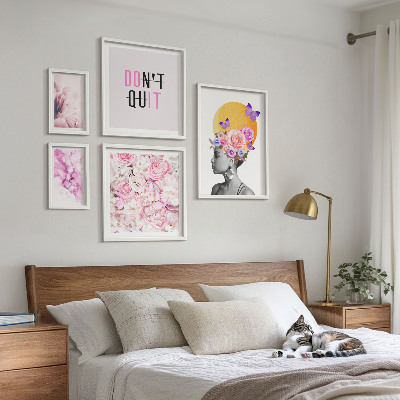 Set di quadri incorniciati Motivi floreali con una donna