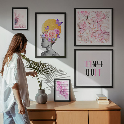 Set di quadri incorniciati Motivi floreali con una donna