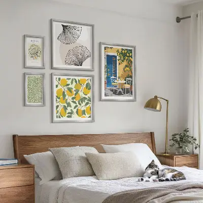Set di 5 quadri con eleganti motivi vegetali