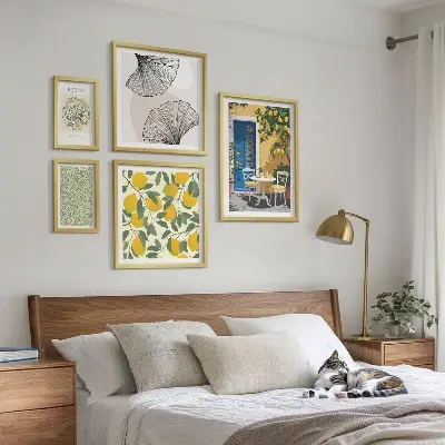 Set di 5 quadri con eleganti motivi vegetali