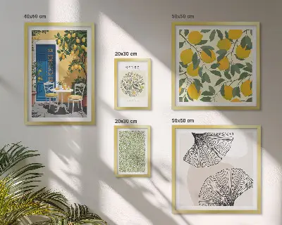 Set di 5 quadri con eleganti motivi vegetali