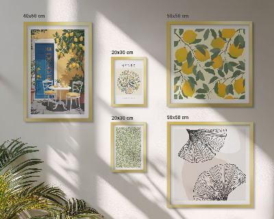 Set di 5 quadri Eleganti motivi vegetali